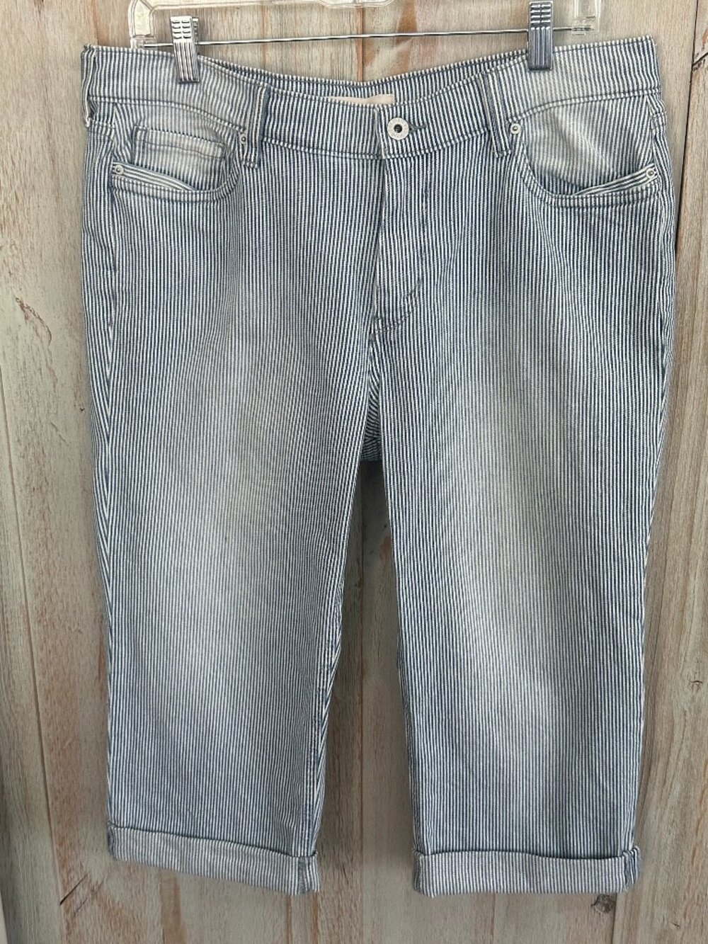 Vintage Levi's Striped Denim Capri Pants  Size 12